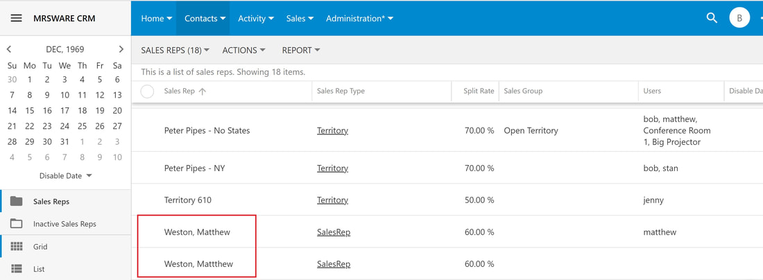 Sales Rep Reassignment and Cleanup